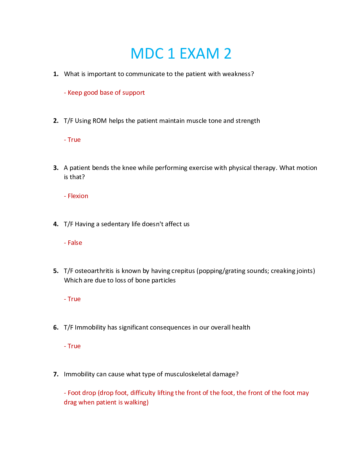 Preview image for NUR 2356 / NUR2356 Exam 2 Review: Multidimensional Care I / MDC 1 Exam 2 Review (2021/2022) Rasmussen